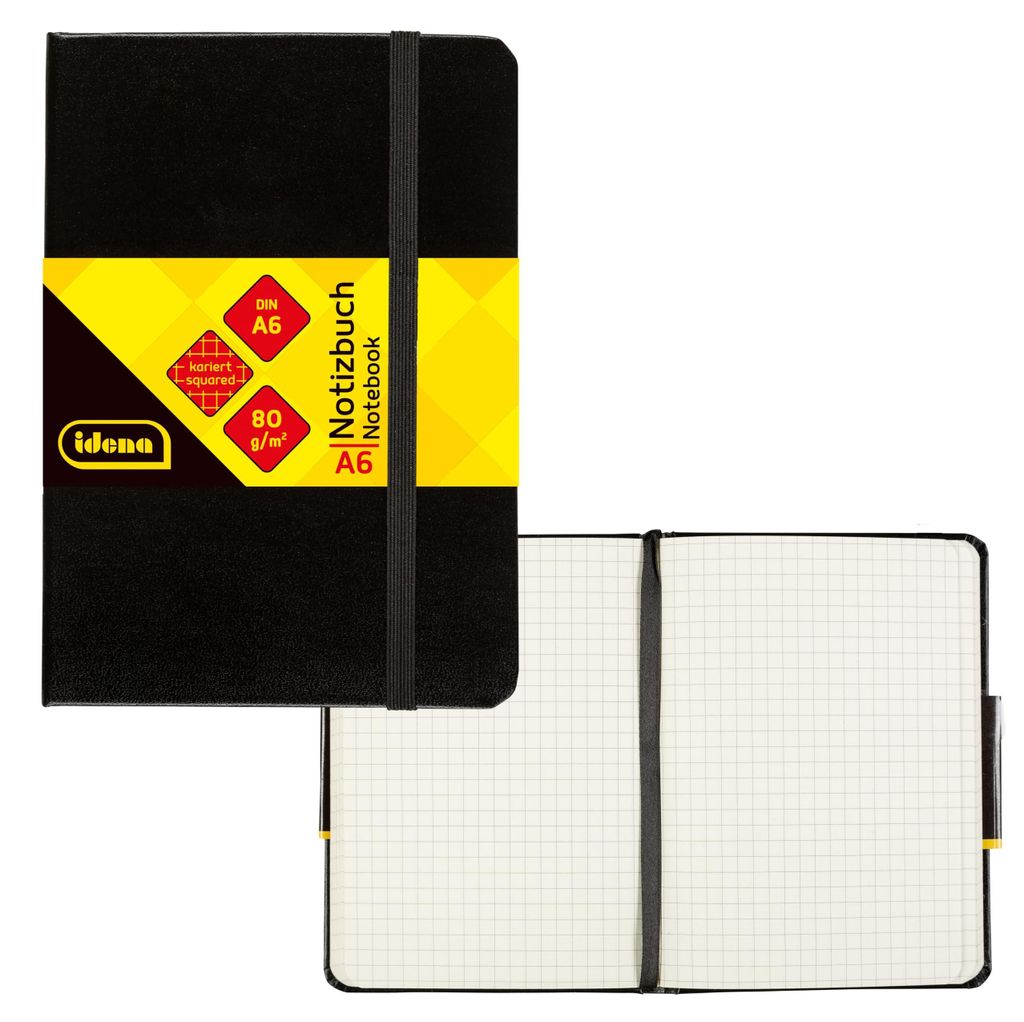 IDENA quaderno A6Mix nero a scacchi 96 fogli, 80g Idena Immagine del prodotto 