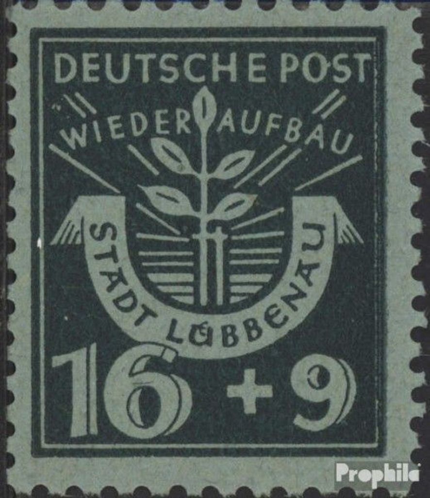 Briefmarken Lübbenau (Spreewald) 1946 Mi 6A postfrisch Wiederaufbau