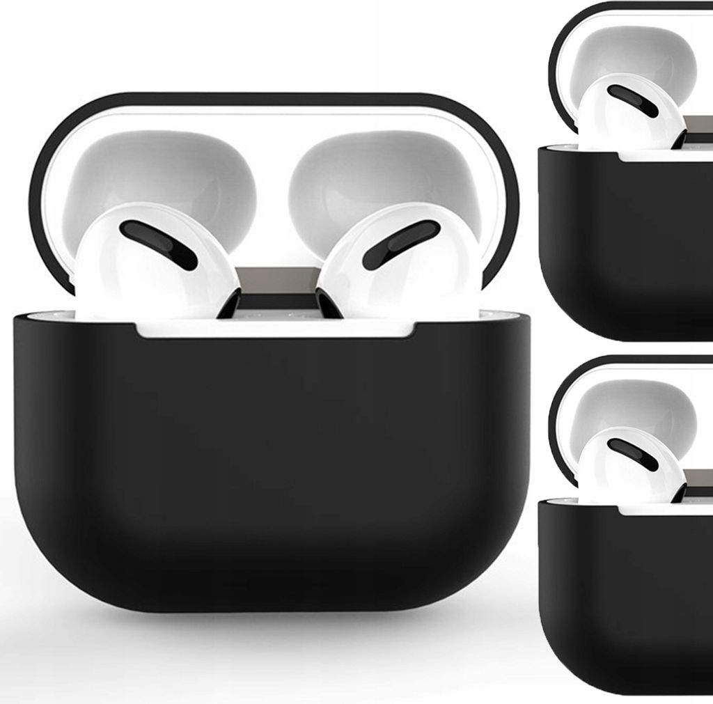 Hülle für AirPods Pro Silikon Soft Kopfhörer Cover Schwarz (Hülle C)