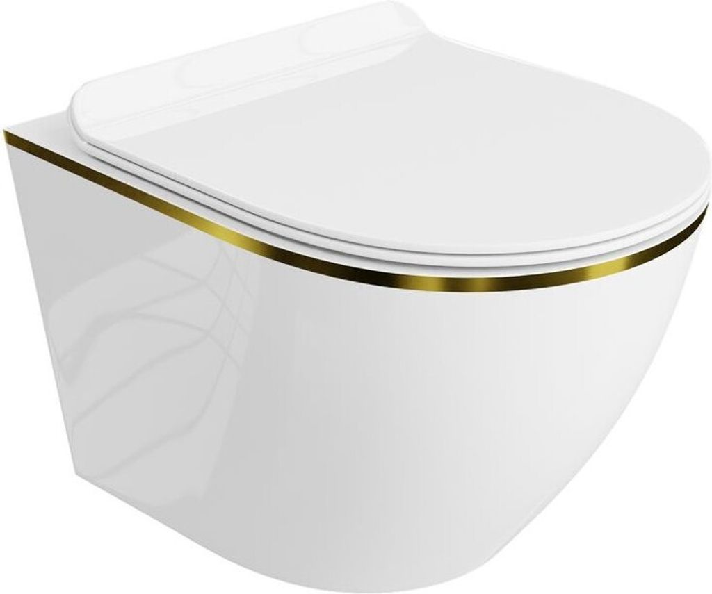 LAVITA Wand-WC Sofi Slim Gold Line|Hänge Toilette |mit Produktbild 