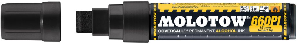 Molotow COVERSALL Marker 660PI 15mm, signal black Produktbild 