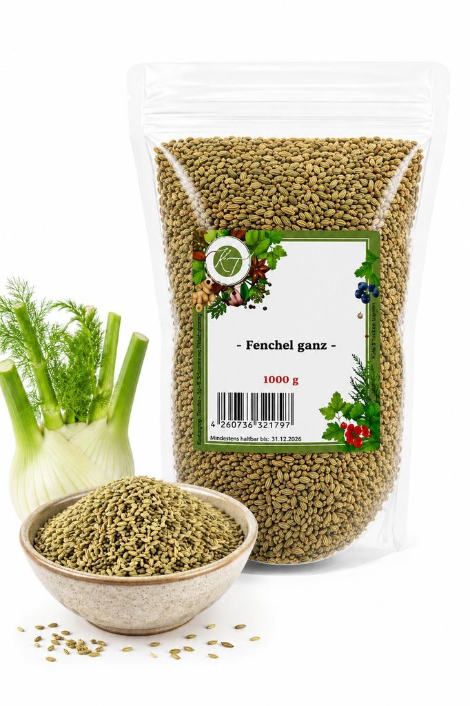 KT 1000 g / 1 kg Fenchel ganz getrocknet Fenchelsamen Produktbild 