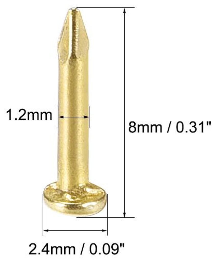 500 Stš¹ck Kleine Messingn?gel 1X8mm(DxL) fš¹r Holz DIY Dekorative Bilder Boxen Haushaltszubeh?r Messing Ton