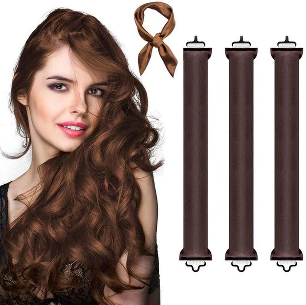 Azomor Weiche Samt Lockenbänder für stilvolle Locken ohne Hitze, Set von drei