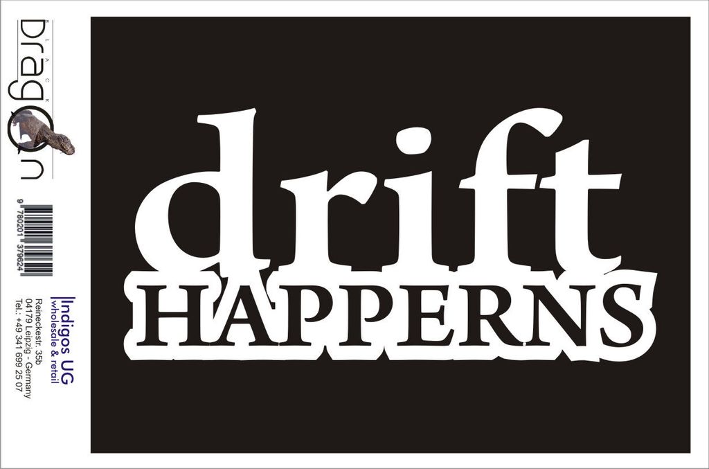 Aufkleber / Autoaufkleber - JDM / Die cut / Auto / OEM - Drift happerns - 210x100mm rot - Heckscheibe / Heckscheibenaufkleber