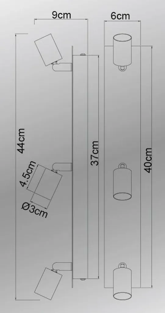 Luminaire Noir Compact GLOBO DREW - Solution Éclairage Gain de Place