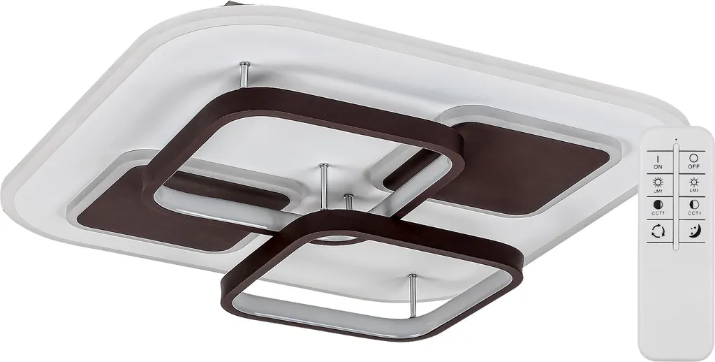 Plafonnier LED Carré Design Delion 50W CCT Réglable avec Télécommande - 8