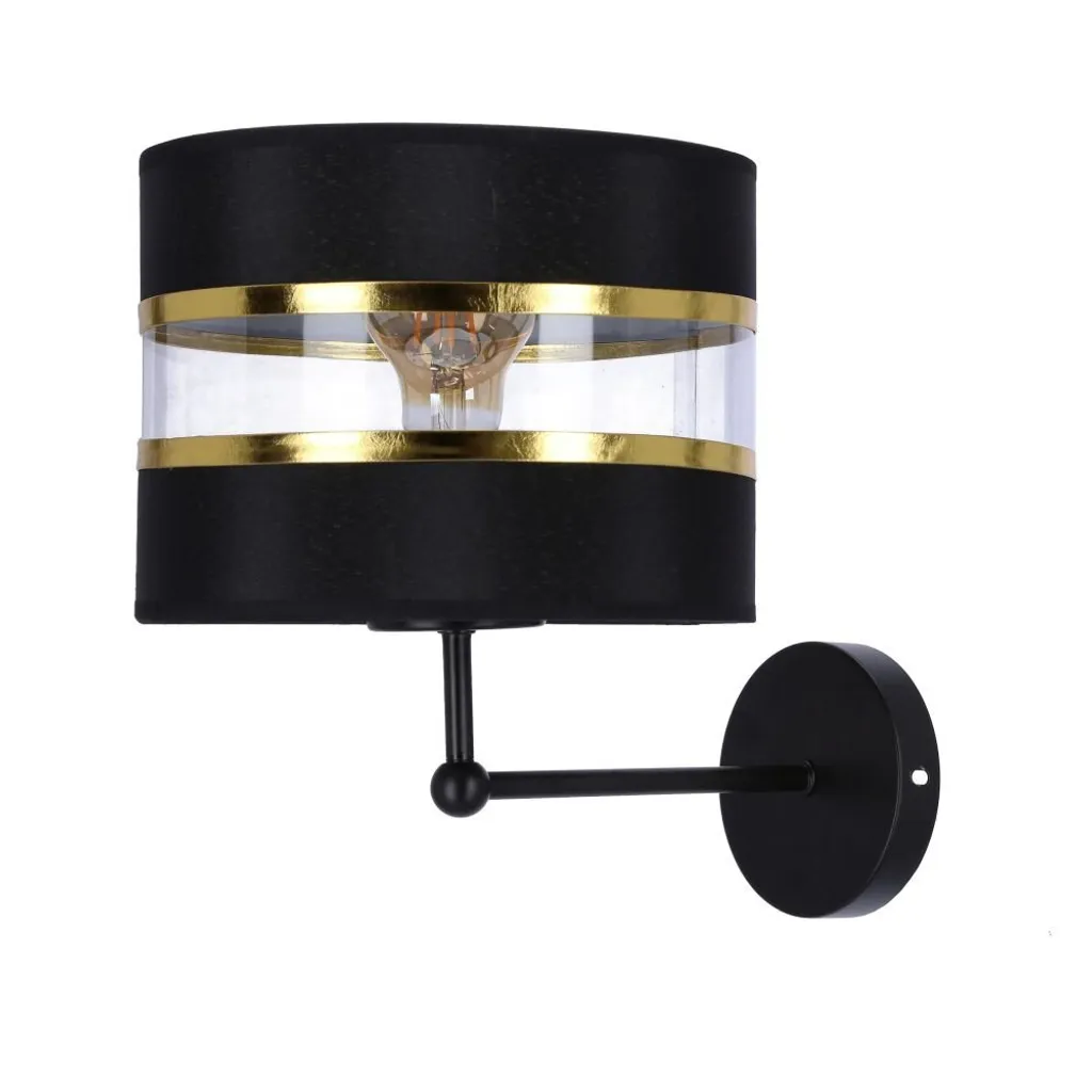 Luminaire mural design Andy noir et or E27 pour décoration de salon chic