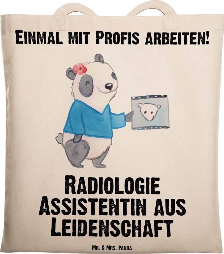 Mr. & Mrs. Panda Tote Bag Radiologie Assistentin Leidenschaft - Transparent - Geschenk, Stoffbeutel, Tasche, Jutebeutel, Einkaufstasche, Schultasche