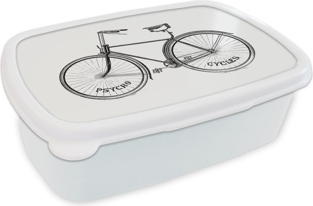 KitchenYeah Lunchbox Brotzeit Brotdose 17x11 cm Retro - Fahrrad - Sattel Kinder Brotzeitdose - Lunch Box - Kinder - Sandwich-Box - Schulbox - Lun...