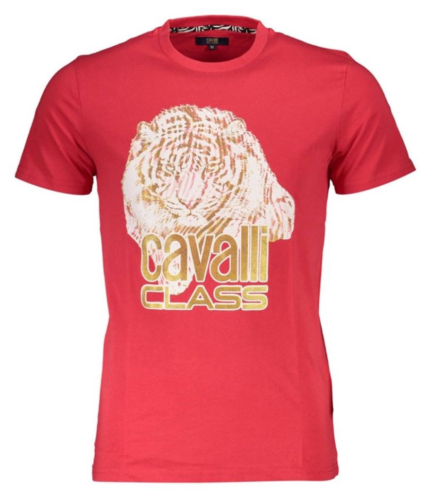 Cavalli Class Herren KURZARM-T-SHIRT Rot QXT61WJD060_6406F0A_ROSSO02000 : Größe - XL Größe: XL