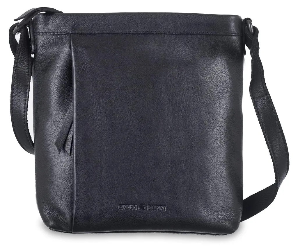 Besace homme en cuir noir GREENBURRY Colombiana avec sangle ajustable
