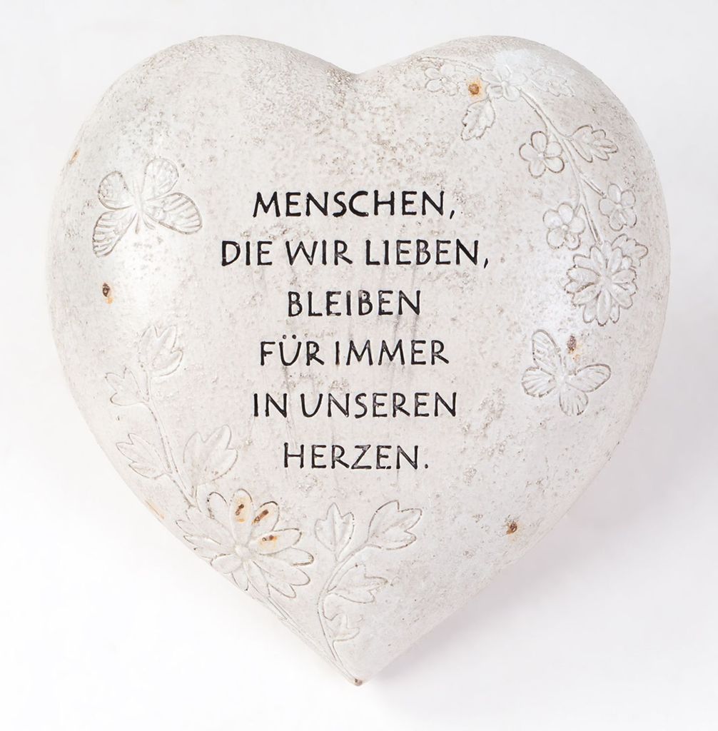 Spruchstein Herz 18x16cm Grabschmuck Gedenkstein Grabdeko Produktbild 