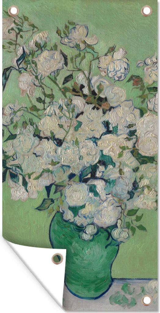 MuchoWow 40x80 cm Outdoor-Poster Gartendeko Sichtschutz Garten Poster für den Garten Rosen - Vincent van Gogh