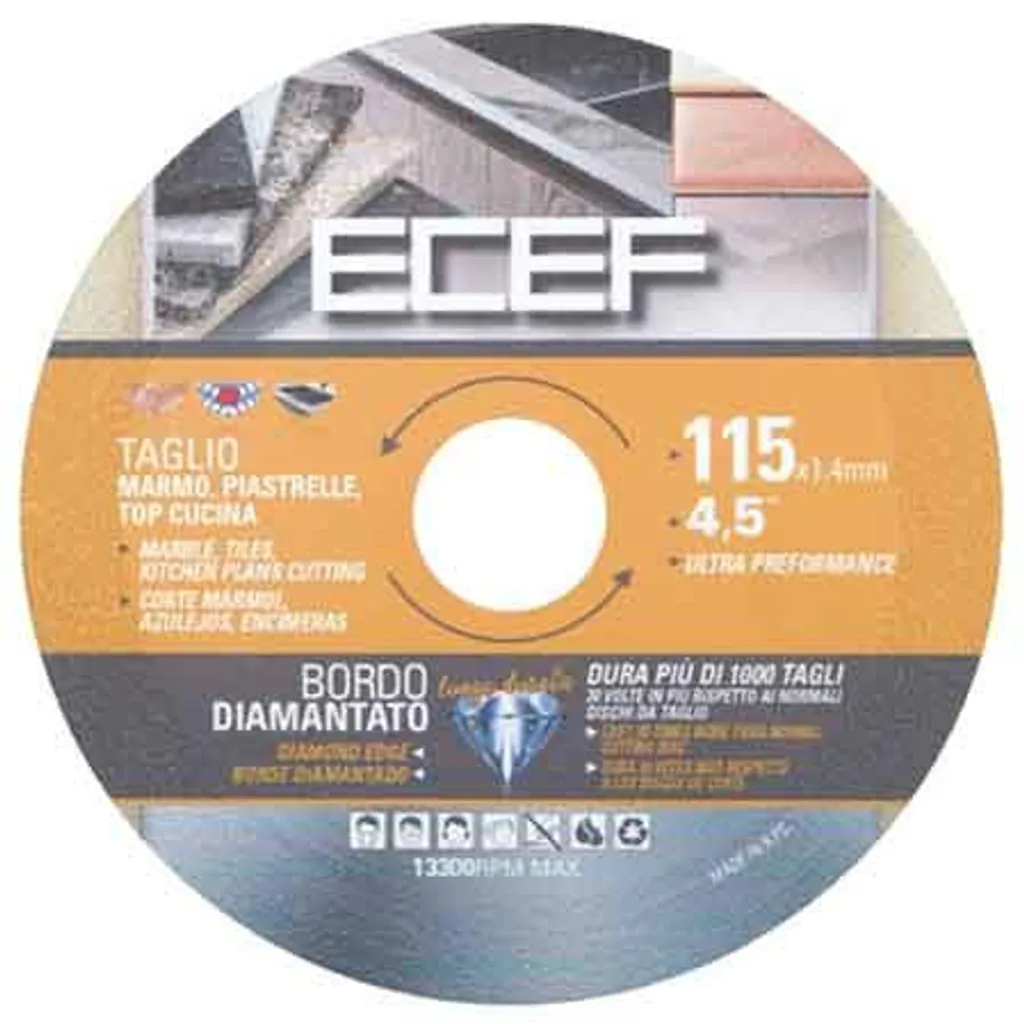 Disque diamanté pour céramique Ø 115 mm - Coupe à sec et à eau précise