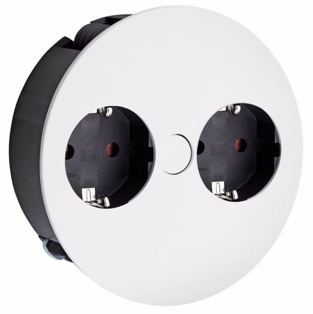 Naber Twist Doppelsteckdose mit Schukosteckdosen, weiß matt 7053076