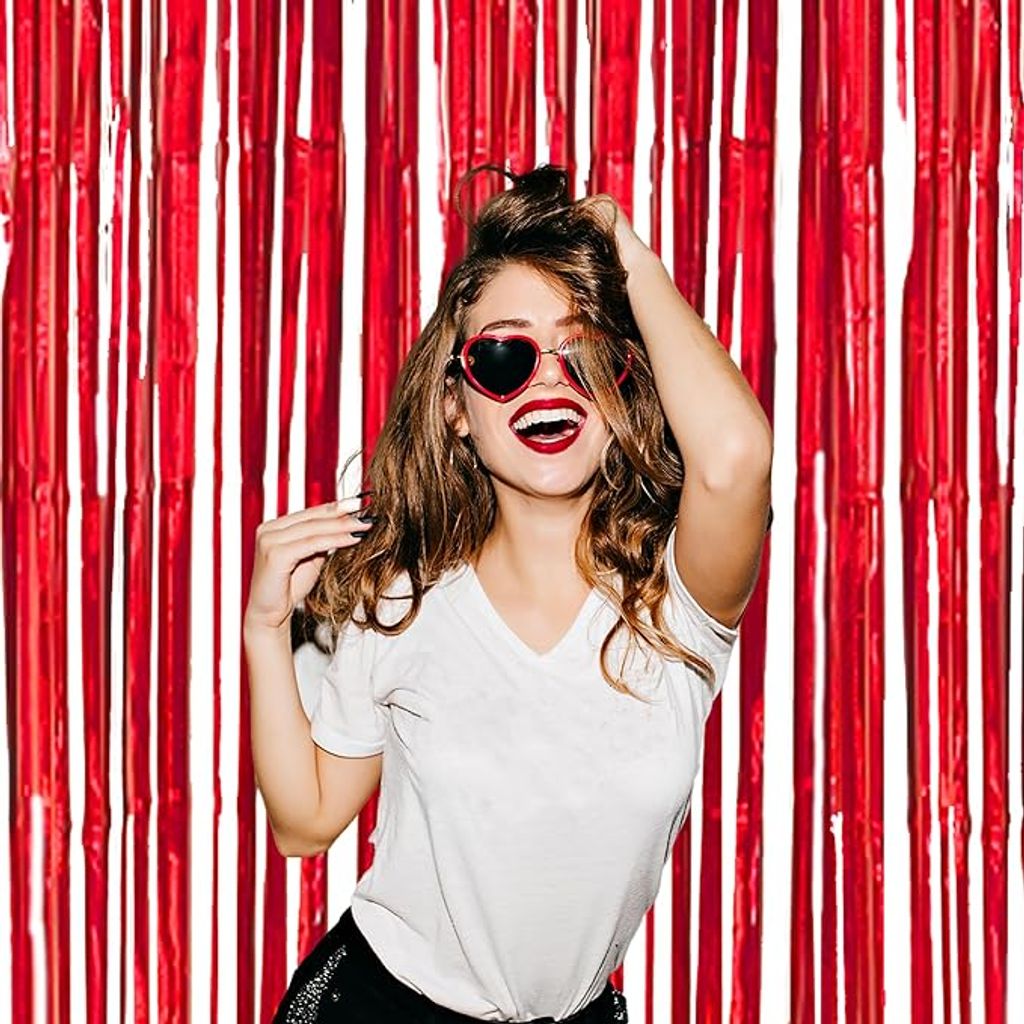 LIANRISES Halloween Lametta Vorhang - 2er Set Schwarz-Orange 1x2m Für Partydekoration