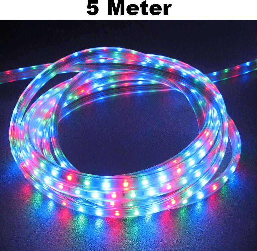 Leuchtstreifen SMD2835 60 LED/Meter LED Strip Stripe Lichtleiste Lichterkette Lichtband Lichtstreifen Band RGB 5 Meter Länge Komplett Set