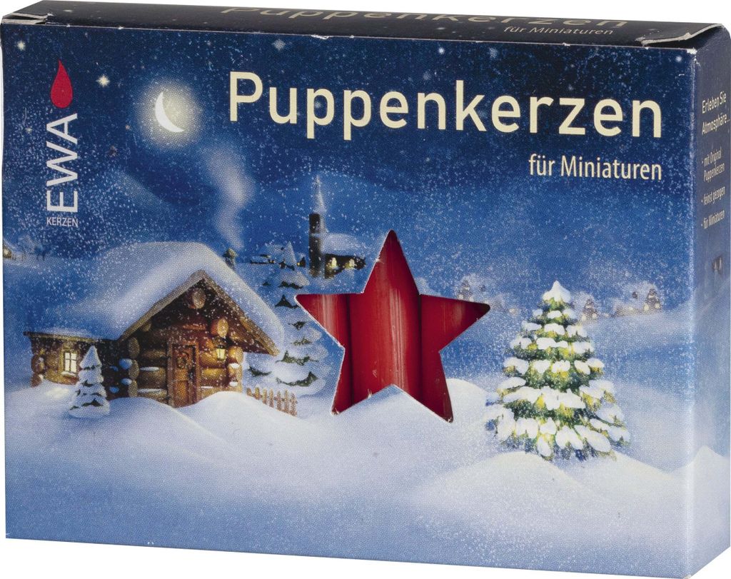 Hochwertige Puppenkerzen rot - 1,0cm Durchmesser von JEKA Produktbild 