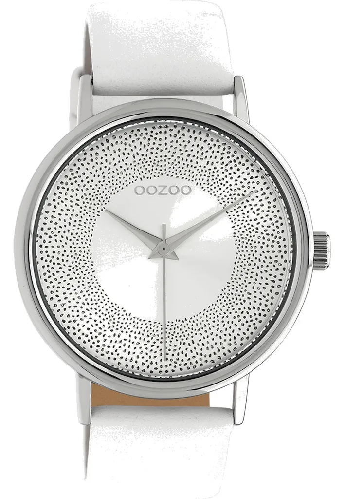Montre femme Oozoo C10575 blanche et argentée en acier inoxydable