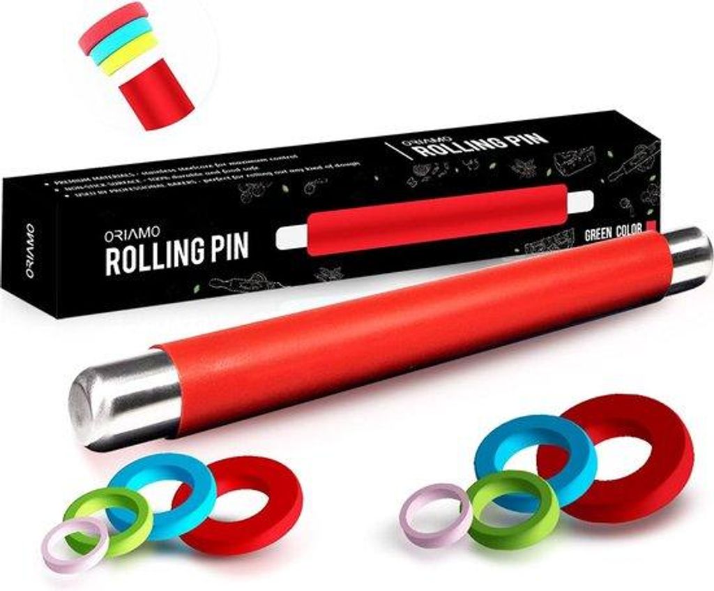 Silikonige Pizza-Deegroller in Geschenkbox, rood