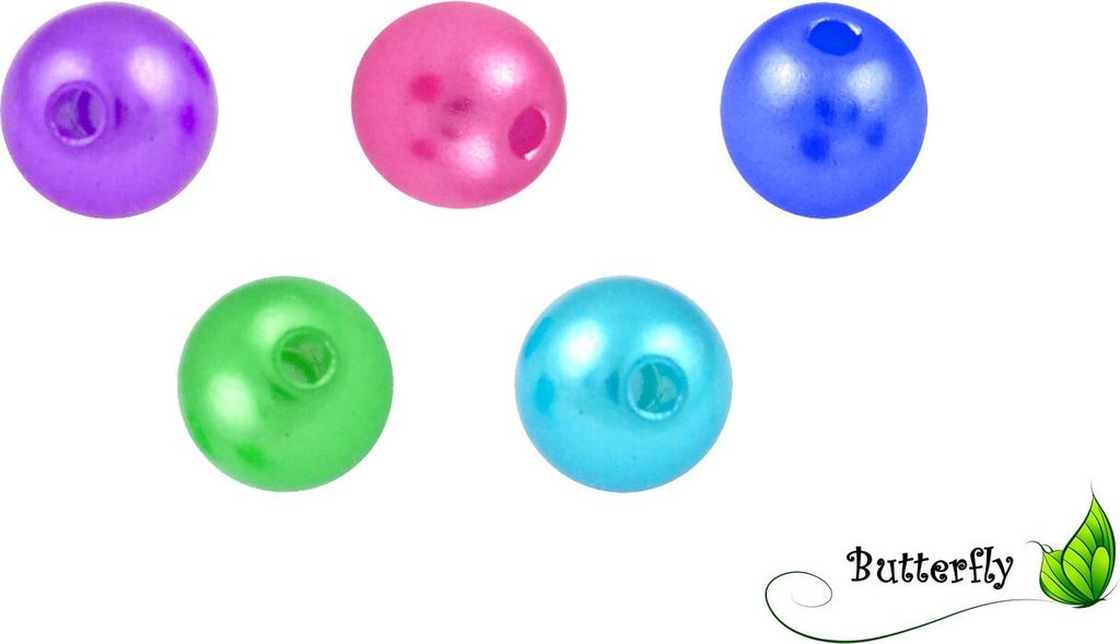 100 Wachsperlen 6mm, Farbe:fuchsia Orchidee 183D