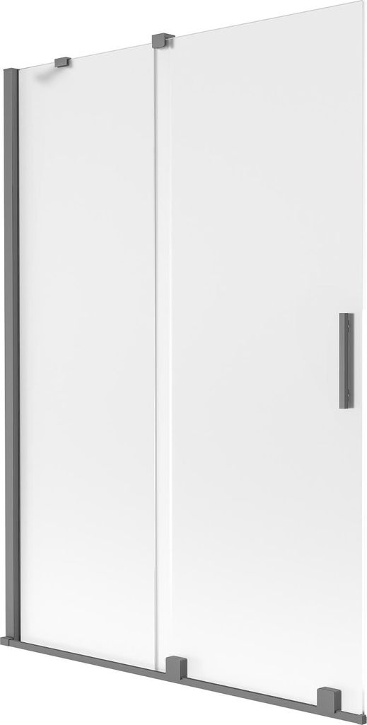 Mexen Velar Duschabtrennung 2-flügelig verschiebbar 120 x 150 cm, matt, Gun Metal - 896-120-000-31-95