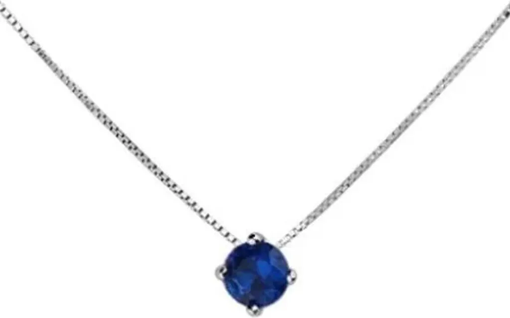 Collana Stroili Oro 1691595 Argento 925 Solitario Blu Profondo