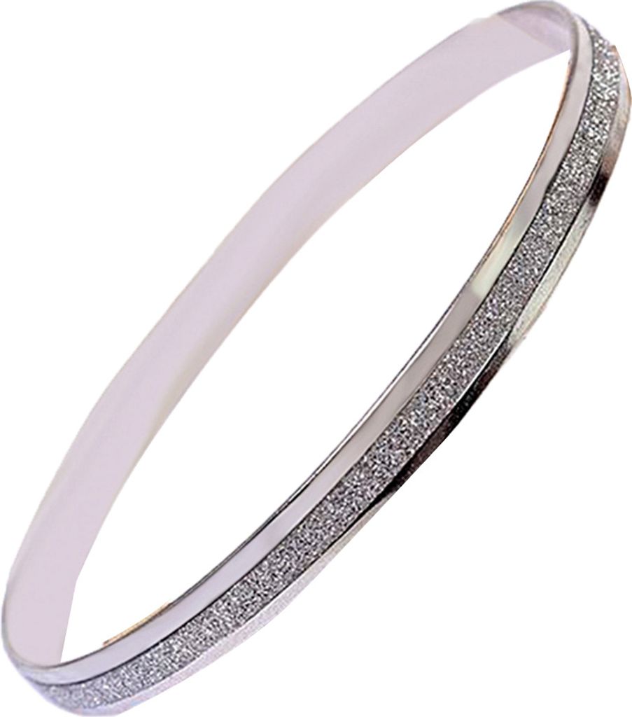 1 Stück minimalistischer, mattierter Armreif, Party-Schmuck, Damen-Valentinstag-Geschenk-Silber