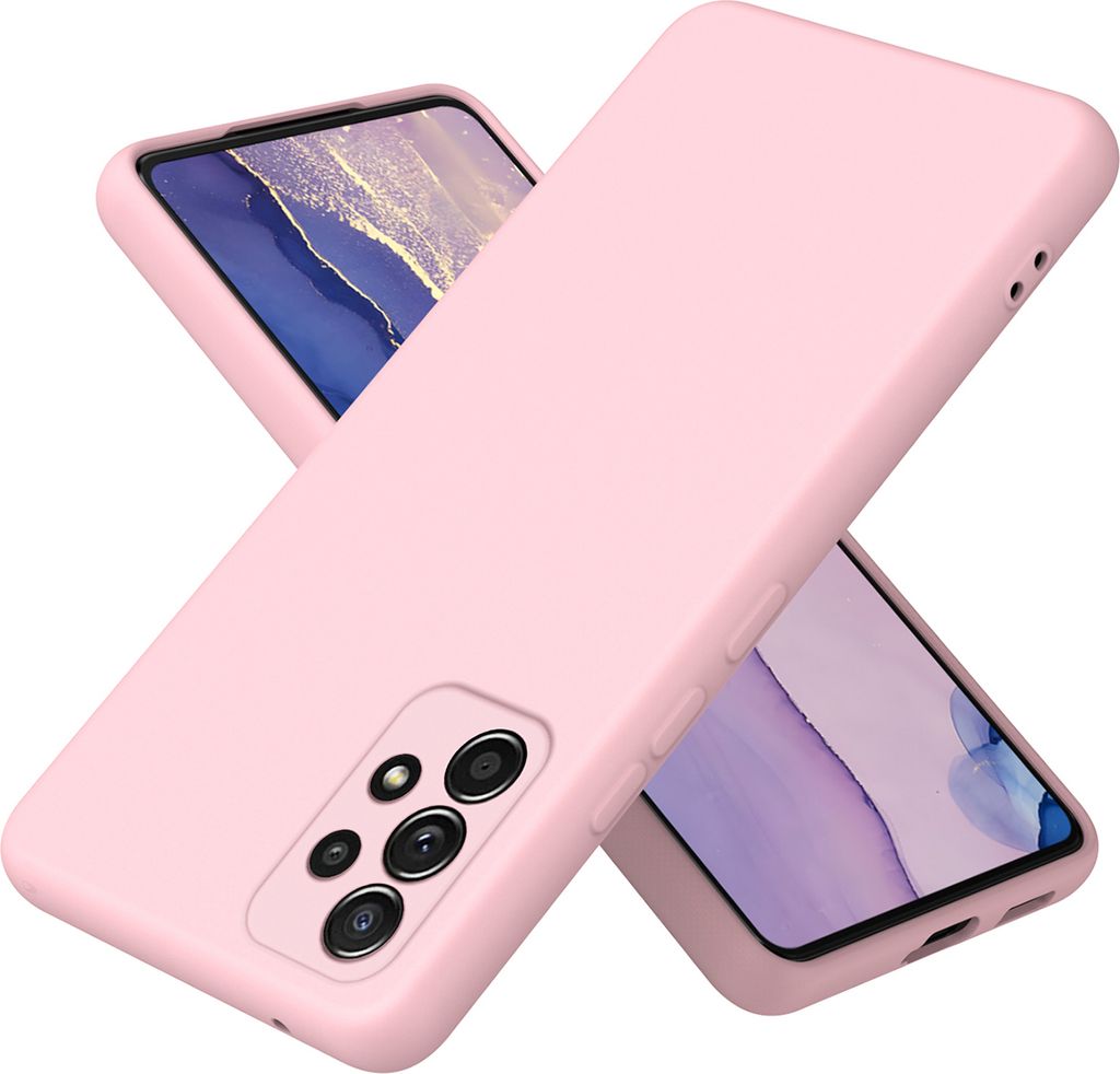 Galaxy A73 5G Hülle, Flüssig Silikon Handyhülle Stoßfest Kratzfest Schutzhülle für Samsung Galaxy A73 5G Pink