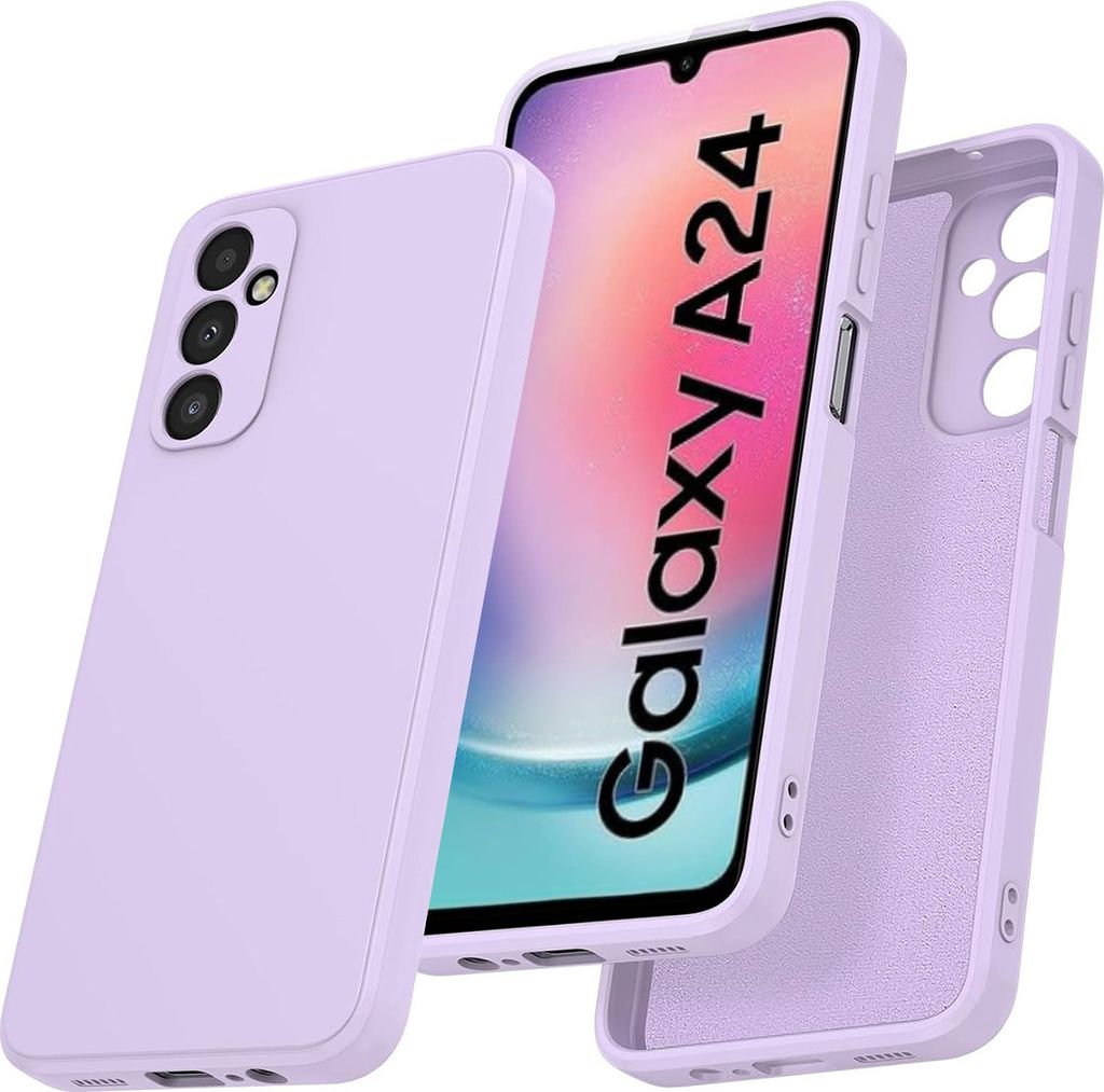 Galaxy A24 Hülle, Slim Liquid Silikon Gel Gummi Stoßfest Schutzhülle für Samsung Galaxy A24 4G Lila
