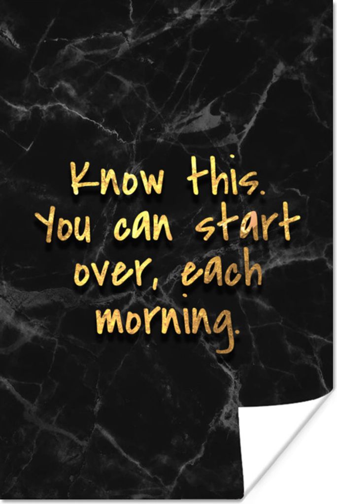 MuchoWow® Poster Zitate - Motivation - Gold - Marmor 40x60 Produktbild 