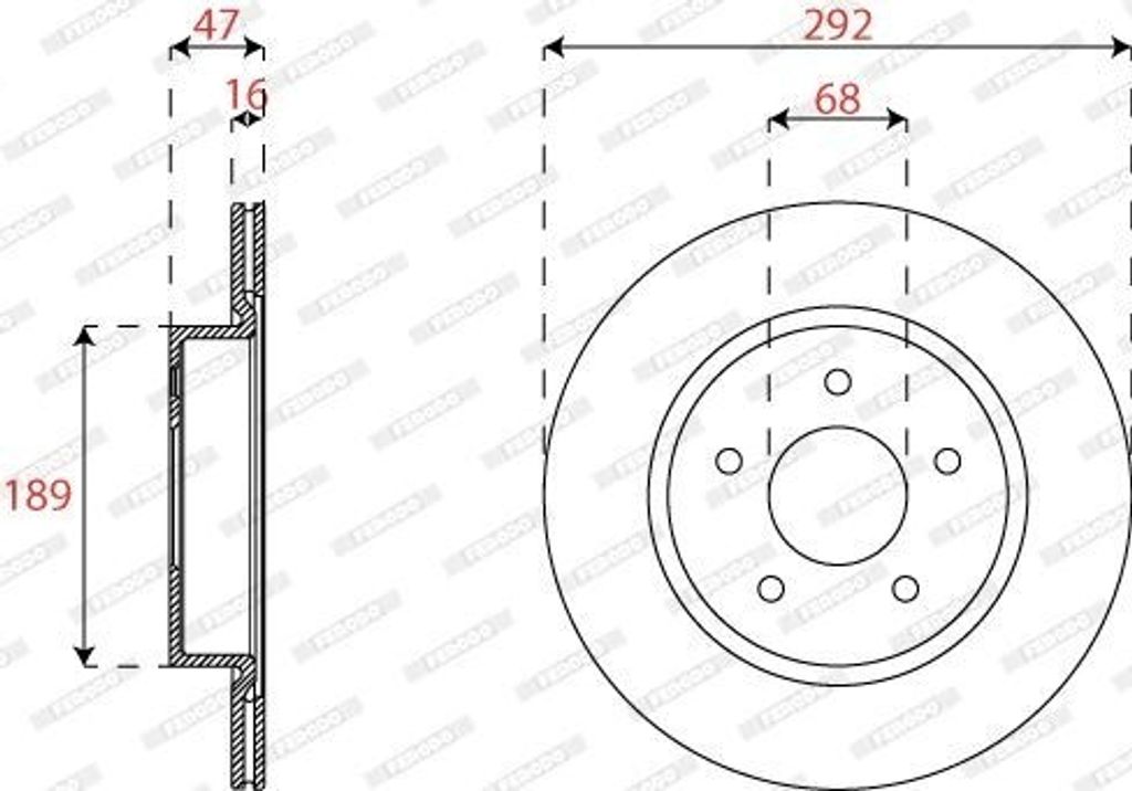 2x FERODO Bremsscheibe DDF2786C für RENAULT Koleos II (HC_) 47mm 292mm Schachtel