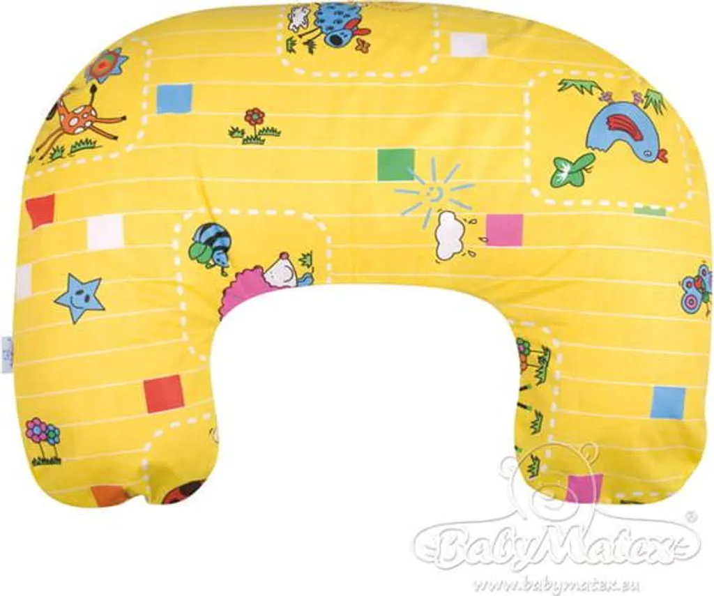 MiniRELAX Coussin de Positionnement Croissant 140 cm Animaux Jaunes