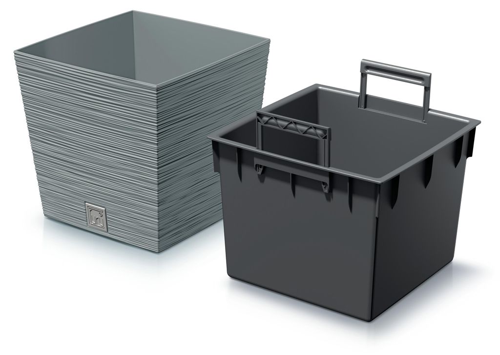 Prosperplast Pflanztopf Furu - Kunststoff - hellgrau - 24 x Produktbild 