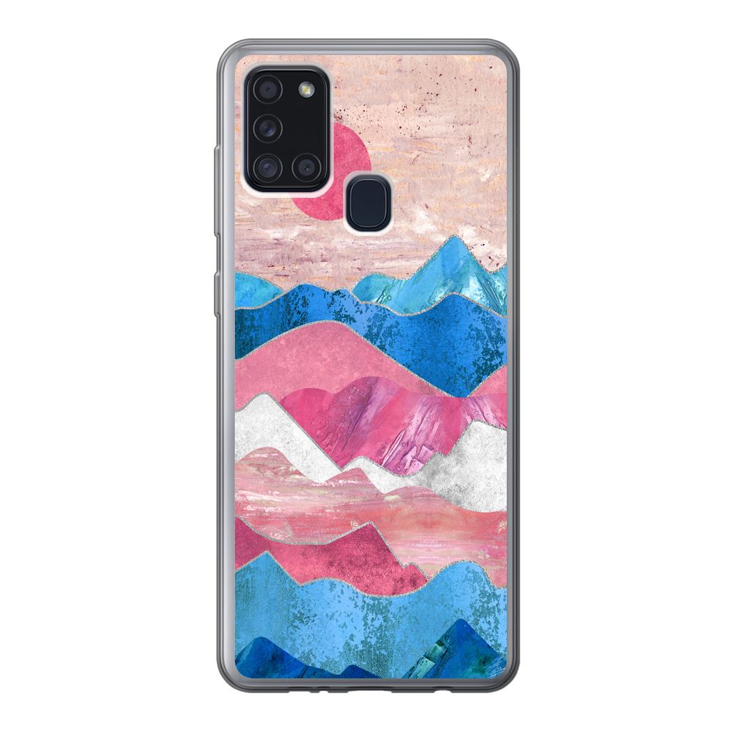 MuchoWow Handyhülle Schutzhülle Hülle für Samsung Galaxy A21s Stolz - Transgender - Marmor Silikon Softcase Handy Hülle - Hartschale