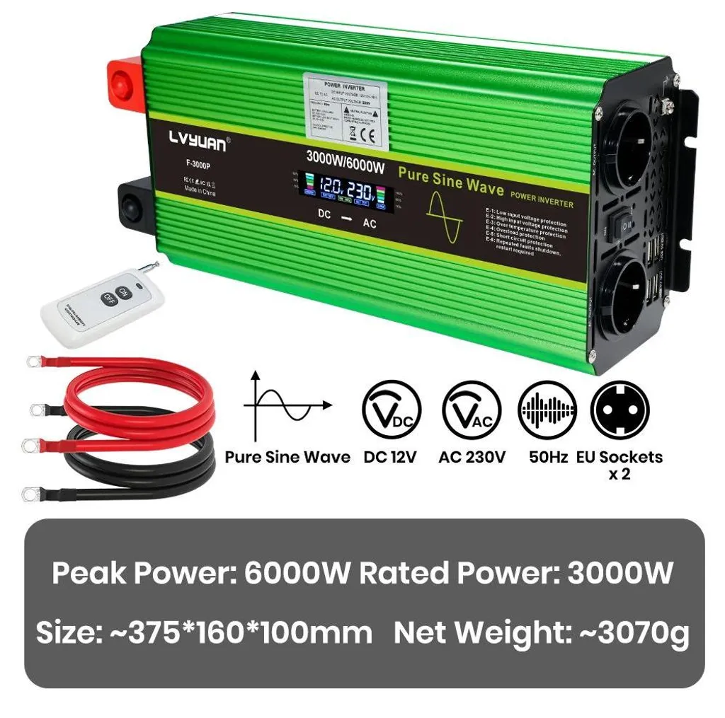 Onduleur 12V 4000W Pur Sinus Haute Performance avec Double Ventilateur - 2