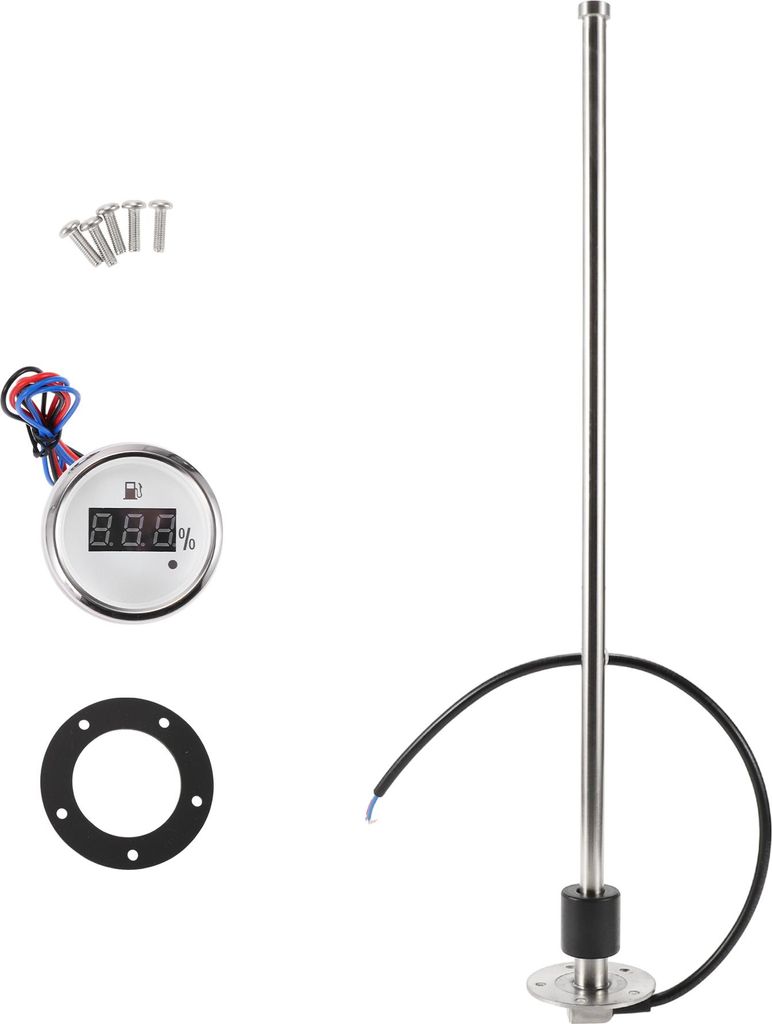 1 Set Kraftstoff-Sendeeinheit und Messgeräte-Kit Boot-Kraftstoff-Sendeeinheit Marine-Kraftstoff-Sendeeinheit Metall Silberton Weiß 0-190 Ohm 22.05"