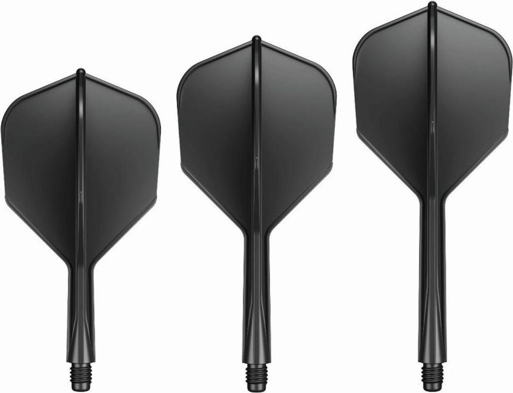GOAT - Air Black No6 Flights Short, 3 Kunststoff dart flights mit schaft, Dart zubehör