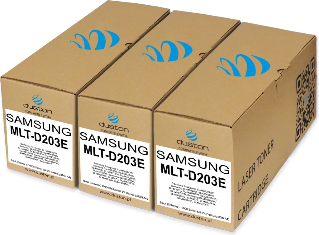 3x MLTD203E, MLT-D203E Toner Druckertoner Patrone Schwarz kompatibel mit SAMSUNG SL-M3820 4020 M3870 4070