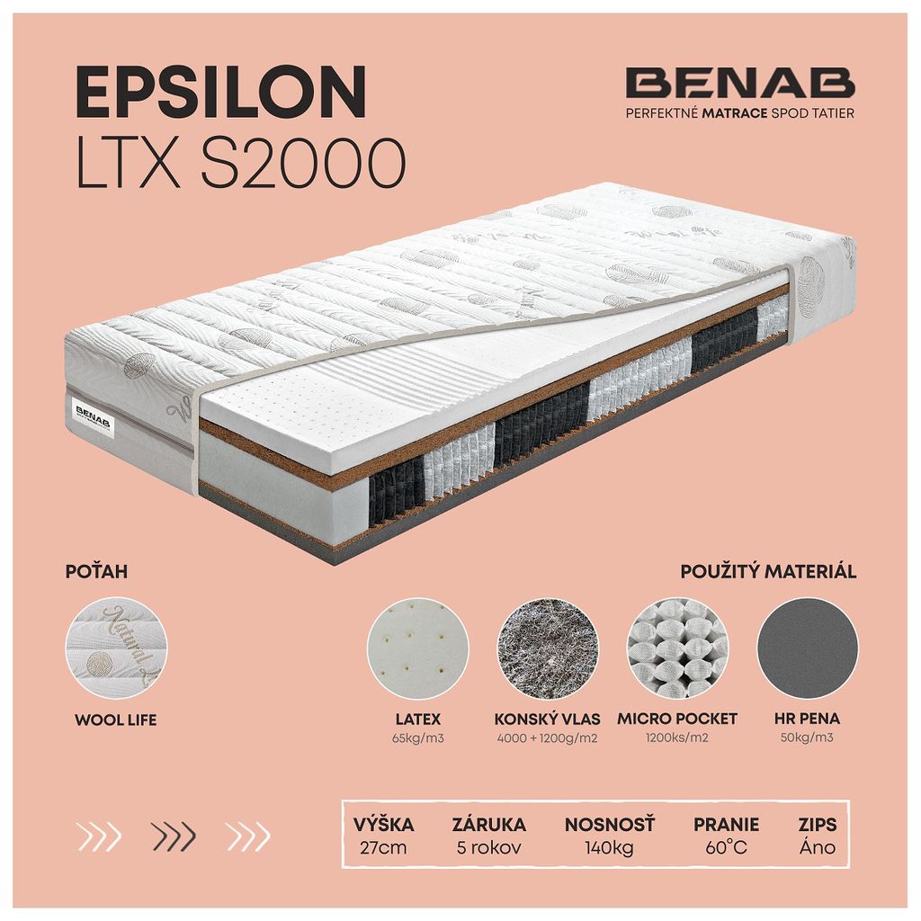 Kapesní pružinová matrace Benab Epsilon LTX S2000 Matrace Obrázek produktu 
