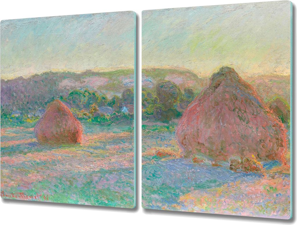 Coloray Schneidebrett Herdabdeckplatte 2x40x52 cm Kochplattenabdeckung Küchenbrett Hackbrett - Monet Heuschober