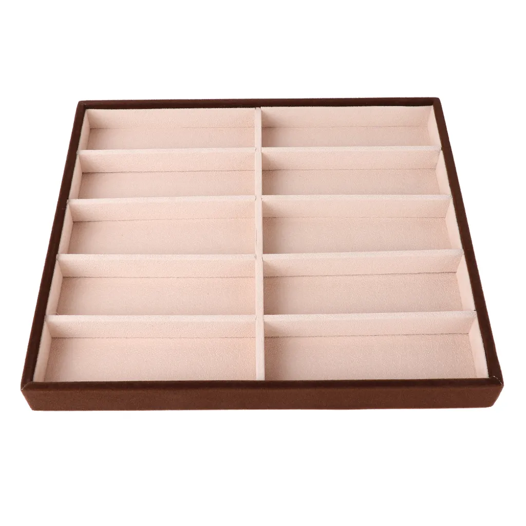 Organisateur de lunettes de soleil avec vitrine et 10 fentes en velours