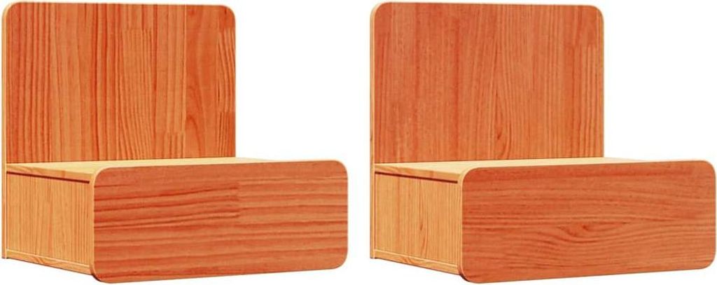 Nachttisch 2 pcs Wachsbraun 44 x 32,5 x 40 cm Massivholz Kiefer
