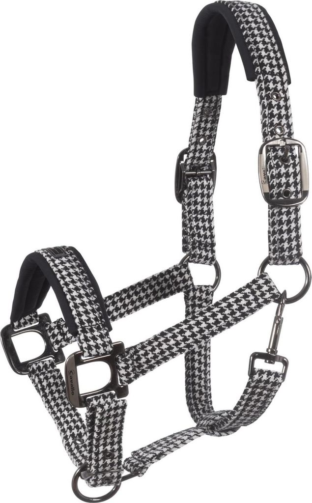 Cavallo Halfter PEPPY black Hahnentritt-Optik Horsefashion Produktbild 