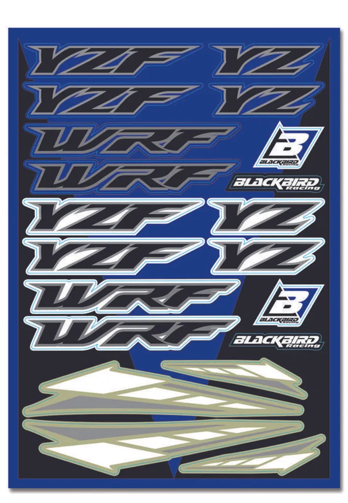 Kit d'autocollants Blackbird Racing pour moto Yamaha YZ et YZ-F bleu