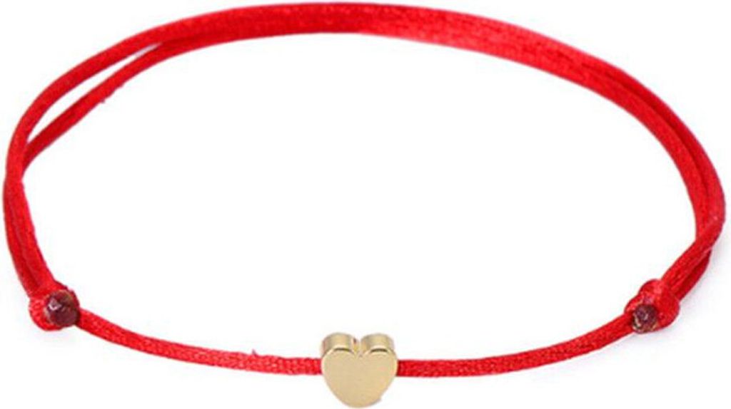 Romantischer Herz-Charm für Männer und Frauen, Glücksseil, geknotetes Armband, Armreif, Schmuck, Geschenk-Rot