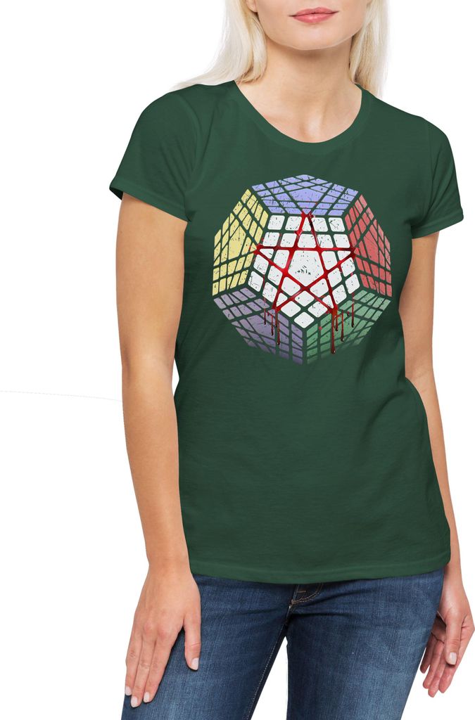 Urban Backwoods Megaminx Pentacle, Damen T-Shirt, Farbe: Grün, Größe: 3XL