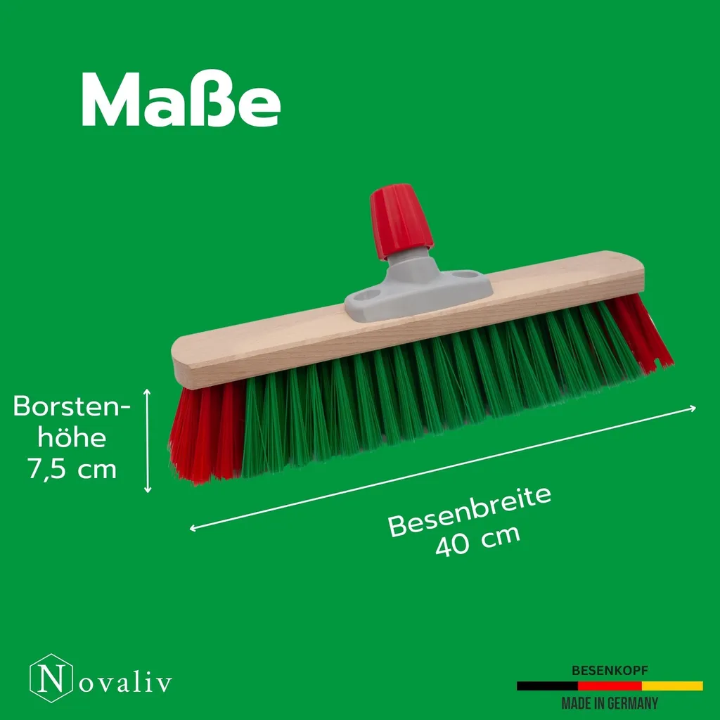 Novaliv 2x Scopa da Giardino 40cm con Manico Elaston per Esterni - 1