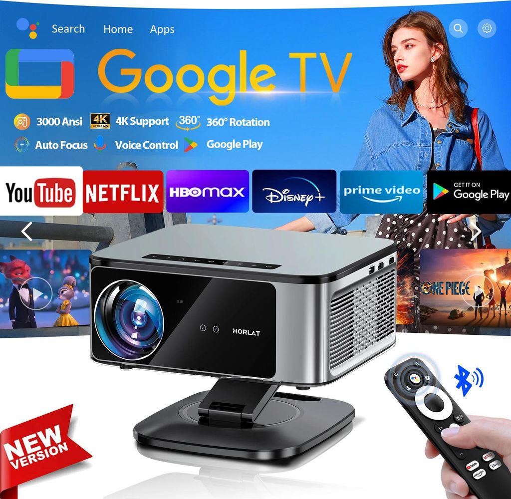 T10PRO MAX - Heimkino Beamer - Full HD 1080p - ANSI 3000 Lumen - TOF Autofokus & Auto Keystone - Android - Bildgröße 127–762 cm (1,5–9 m)